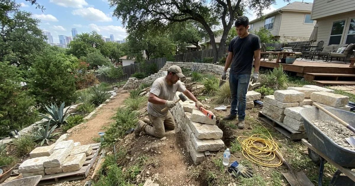 What retaining walls and hardscaping cost in Austin